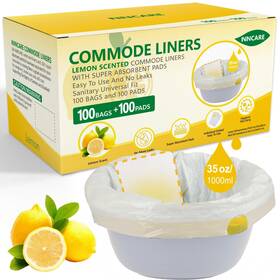 Inin-02-100100 Inincare Commode Liners With Absorbent Pads For Bedside 100 Lemon Scented Bed