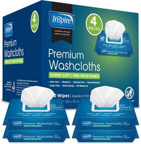 Inspire 744110180169 Adult Wet Wipes Wash Cloths For Incontinence And Clean