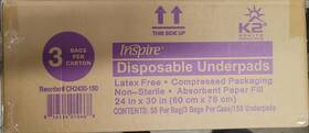 Inspire 816554010668 150 Disposable Underpads Latex Free Compressed Packaging Non-sterile