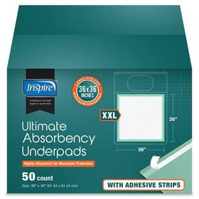 Inspire 816554014239 Extra Large Super Absorbent Bed Pads For Incontinence Disposable 36 X Inch