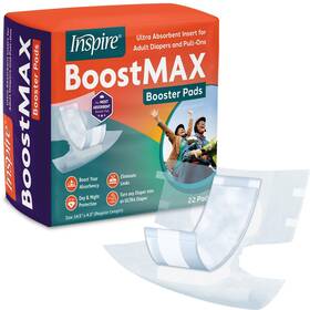 Inspire 816554014475 Incontinence Booster Pads Super Absorbent Absorbs Over 5 Cups