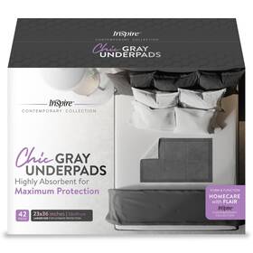 Inspire 816554014536 Ultra Underpads Incontinence Bed Pads Training Chic Gray Modern Design