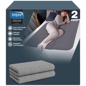 Inspire 816554015113 Underpads Stain Hiding Gray Reusable Incontinence Bed Pads Waterp