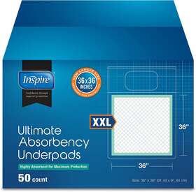 Ch3636-ua50 Inspire Ultra 125 Gram Extra Large Super Absorbent Bed Pads For Incontinence Dis