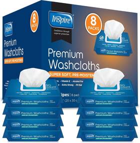 Insjwc50-8 Inspire Disposable Washcloths - Body Cleansing Wipes For Adults Extra Large Ad
