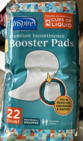 Insunibp22 Inspire Premium Incontinence Booster Pads Absorbs Over 4 Cups Pack Of 22