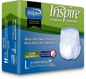 Pr-com-rt-x1072151 Inspire Adult Diaper Incontinence Underwear Large 18 Count