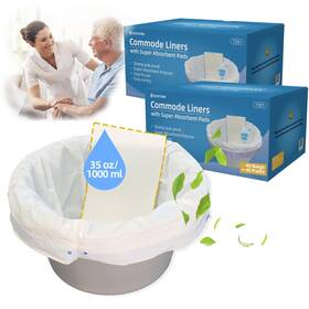 Jointown 810139472230 Bedside Commode Liners With Super Absorbent Pad 80 Pack-disposable Bags For P