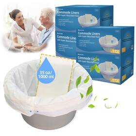 Jointown 810139472247 Bedside Commode Liners With Super Absorbent Pad 160 Pack-disposable Bags For