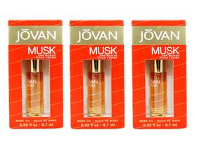 4511 Jovan Set Of 3 Musk Perfume Fragrance Oil For Women 0.33 Fl Oz Each