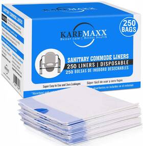 Karemaxx 198168658598 250 Bedside Commode Liners Bags For Toilet - Leak Proof And Odorless Po