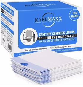 Fetegt2497 Karemaxx Commode Liners Toilet Disposable 100 Pack Universal Fit Leak Proof Cr