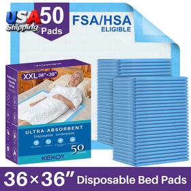Kekoy 445001765726 Bed Pads For Incontinence Disposable 3 Times Super Absorbent 36x36 Inch 50 Co