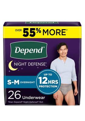 Kimberly Clark 036000551365 Depend Night Defense Adult Incontinence Underwear For Men Overnight S-m 26 Ct