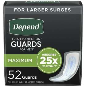 101379203 Kimberly Clark Depend Incontinence Guards For Men Maximum 52ct
