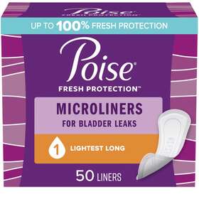 104828801 Kimberly Clark Poise Daily Microliners Incontinence Panty Liners 1 Drop Lightest Absorbency