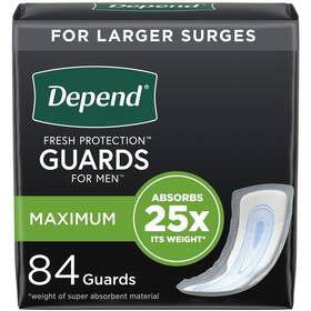 105186700 Kimberly Clark Depend Incontinence Guards For Men Maximum 84 Count
