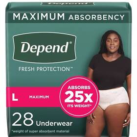105374301 Kimberly Clark Depend Fresh Protection Adult Incontinence Underwear For Women Maximum L 28ct