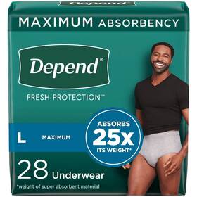 105374501 Kimberly Clark Depend Fresh Protection Adult Incontinence Underwear For Men Maximum L 28 Large