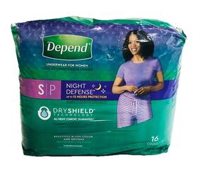 Kimberly Clark 313097745748 Depend Night Defense Adult Incontinence Underwear Women Overnight Small 16 Count