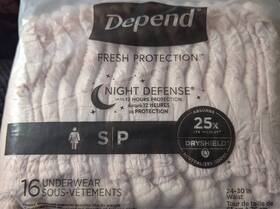 5516301 Kimberly Clark 36000 Depend Womens Fresh Protection Maximum Incontinence Underwear Small S 64ct