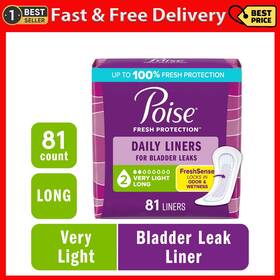 Kimberly Clark 445048099075 Poise Daily Incontinence Panty Liners 2 Drop Very Light Absorbency Long