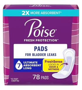 54941-01 Kimberly Clark 78 Ct Poise Incontinence Pads And Postpartum 7 Drop Ultra