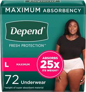 549801 Kimberly Clark Depend Fresh Protection Adult Incontinence Postpartum Bladder Leak Underwear Lrg