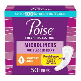 55387 Kimberly Clark Incontinence Liner Poise 6.9 In Light Absorbency One Size -
