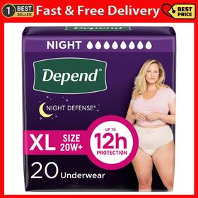 55599 Kimberly Clark Depend Night Defense Womens Incontinence Underwear Overnight Xl 20 Ct