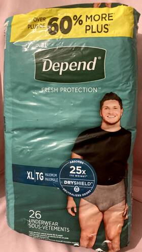 Kimberly Clark 629721692518 Depend Fresh Protection Adult Incontinence Underwear For Men Maximum Xl 26ct