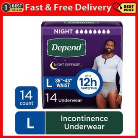 Kimberly Clark 705354015679 Depend Night Defense Incontinence Underwear For Men Adult Diapers L 14 Count