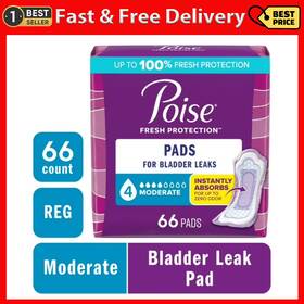 Kimberly Clark 711181365658 Poise Incontinence Pads For Women 4 Drop Moderate Absorbency Regular Length