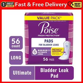 Kimberly Clark 711181454437 Poise Incontinence Pads For Women 6 Drop Ultimate Absorbency Long Length