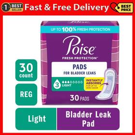 Kimberly Clark 711181597240 Incontinence Pads For Women 3 Drop Light Absorbency Regular Length 30 Count