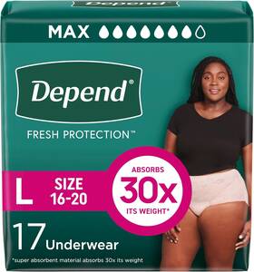 00036000481242 Kimberly-clark Corp. Depend Fresh Protection Adult Incontinence And Postpartum Bladder Leak Underwear F