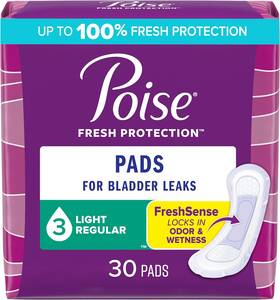 00036000516685 Kimberly-clark Corp. Poise Incontinence Pads And Postpartum 3 Drop Light Absorbency