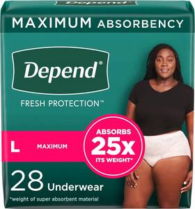 00036000537437 Kimberly-clark Corp. Depend Fresh Protection Adult Incontinence And Postpartum Bladder Leak Underwear F
