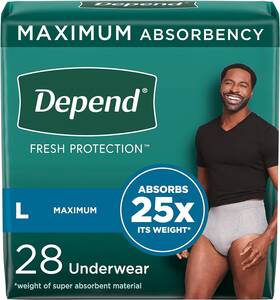 00036000537451 Kimberly-clark Corp. Depend Fresh Protection Adult Incontinence Underwear For Men Disposable Maximu