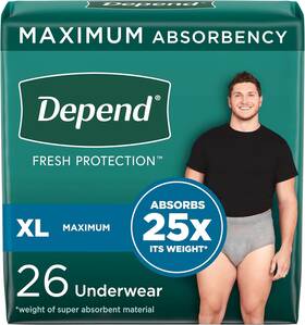 00036000537468 Kimberly-clark Corp. Depend Fresh Protection Adult Incontinence Underwear For Men Disposable Maximu