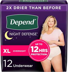 00036000551549 Kimberly-clark Corp. Depend Night Defense Adult Incontinence And Postpartum Bladder Leak Underwear For