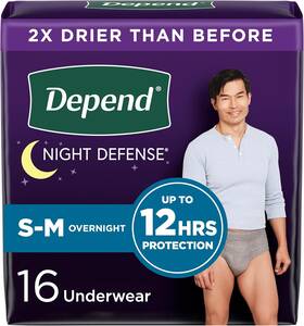 00036000551563 Kimberly-clark Corp. Night Defense Adult Incontinence Underwear For Men Disposable Overnight Smal