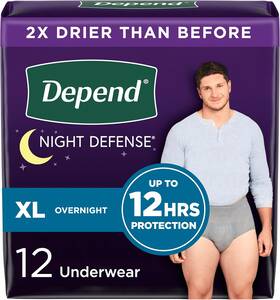 00036000551587 Kimberly-clark Corp. Night Defense Adult Incontinence Underwear For Men Disposable Overnight Extr