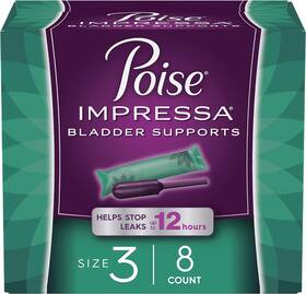 10036000496212 Kimberly-clark Corp. Poise Impressa Incontinence Bladder Support For Women Control Size 3 8