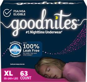 10036000533863 Kimberly-clark Corp. Goodnites Girlsft Nighttime Bedwetting Underwear Xl 63 Count