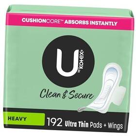 10036000536345 Kimberly-clark Corp. Clean And Secure Ultra Thin Pads With Wings Heavy Absorbency 192 Count
