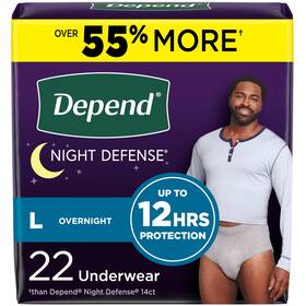 10036000551379 Kimberly-clark Corp. Depend Night Defense Adult Incontinence Underwear For Men Disposable
