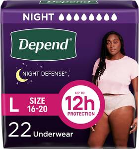 10036000555988 Kimberly-clark Corp. Depend Night Defense Adult Incontinence And Postpartum Bladder Leak Underwear For