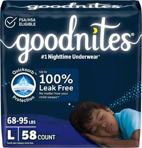 10036000574156 Kimberly-clark Corp. Goodnites Boysft Nighttime Bedwetting Underwear Size Large 68-95 Lbs 58 Ct 2