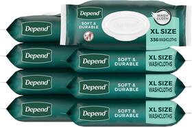 Kimberly-clark Corp. 10036000577522 Depend Xl Disposable Washcloths Adult Wipes Flip-top Packs 336 Count Bulk